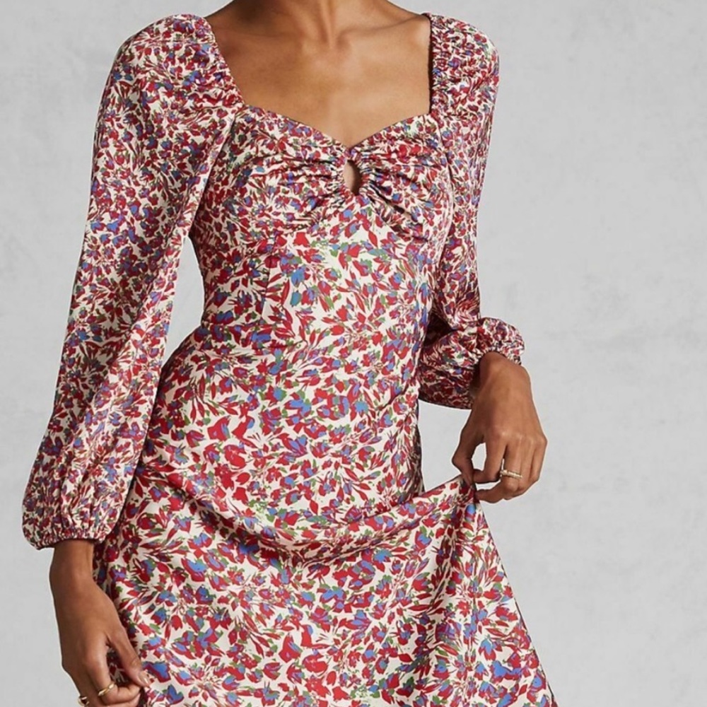 NWOT Sachin & Babi x Anthropologie Floral Midi Dress with Bow Accent 💛🎀💛